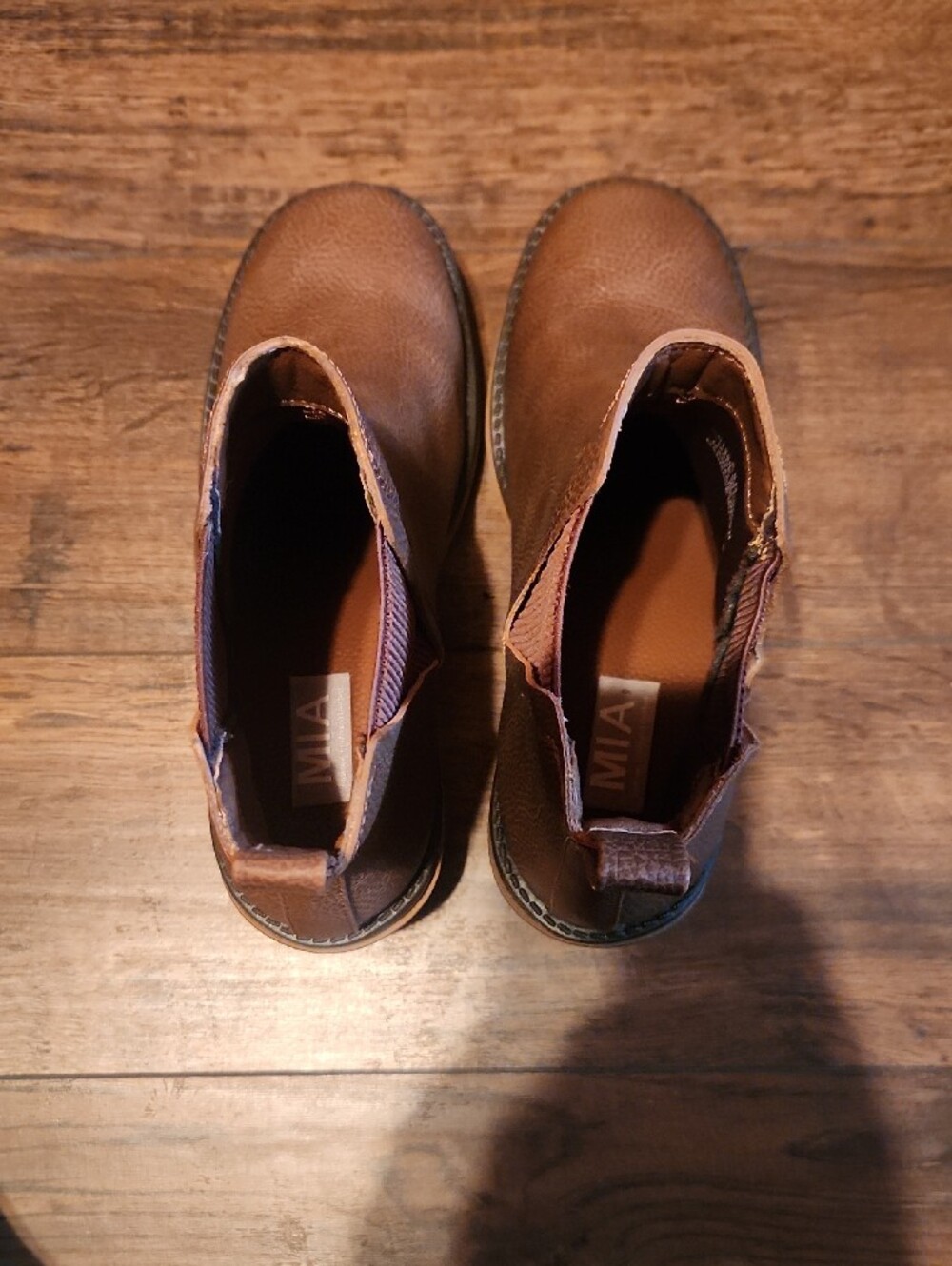 Women MIA Chestnut Brown Chelsea Booties with Elastic Panels - Picture 8 of 11